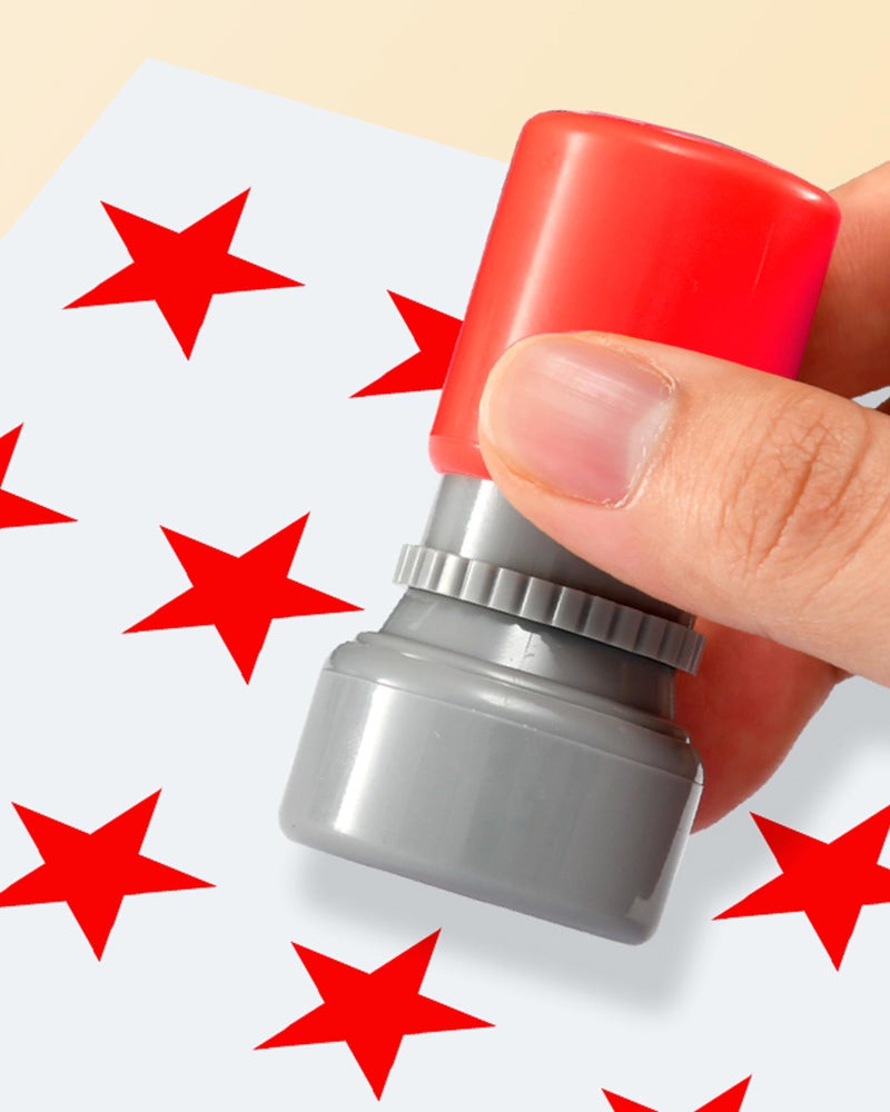 BOYIDEW Pack of 4 Sorted Teacher Stamp BOYIDEW Self-Inking Rubber Stamps Pre-Inked Review Photosensitive Star Stamps for Teachers Education Grading - Image 3